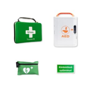 Defibrillaattoripaketti: Mediana A16, traumapakki elvytyspakkaus ja opaste